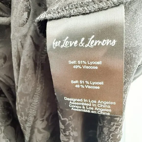 For Love & Lemons Dress Womens Medium Black Gabrielle Mini Slip Whimsygoth Y2K‎ - Picture 14 of 14